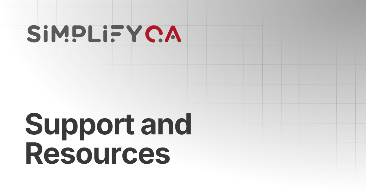 Support and Resources | SimplifyQA Help Doc